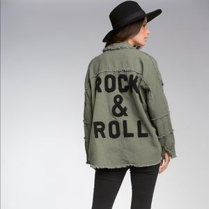 Green military rock and roll jacket